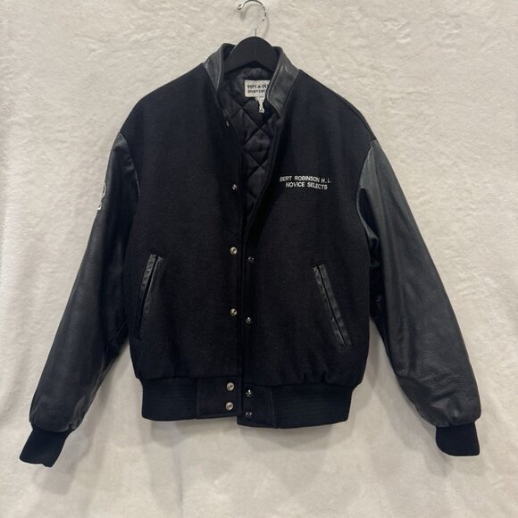 Vintage Bomber Jacket Heavy Duty Leather Knights Made In Canada Size S - Picture 2 of 12